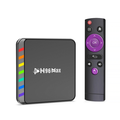 H96 Max W2 4K 울트라 HD 안드로이드 11.0 스마트 TV 박스, 리모컨 포함, Amlogic S905W2 쿼드 코어, 4GB+32GB(EU 플러그)