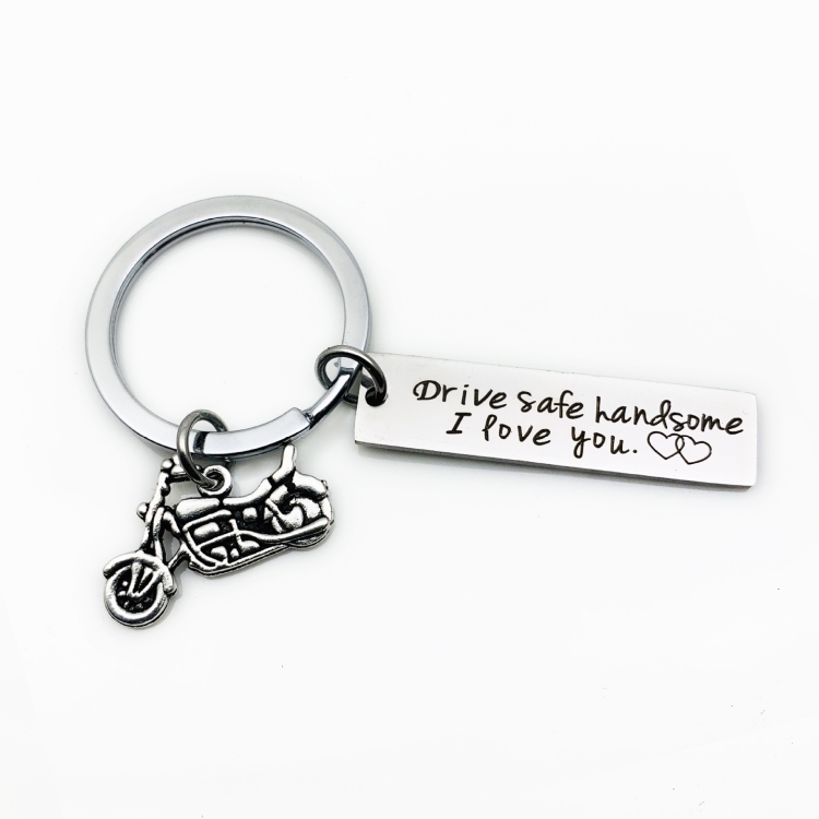 

Creative Drive Safe Handsome Words Stainless Steel Keychain Key Rings(Motorcycle)