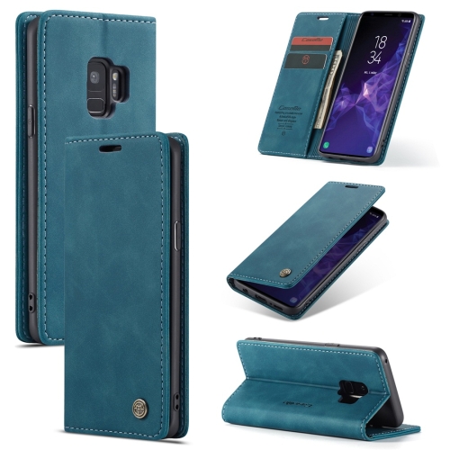 

CaseMe-013 Multifunctional Retro Frosted Horizontal Flip Leather Case with Card Slot & Holder & Wallet for Galaxy S9(Blue)