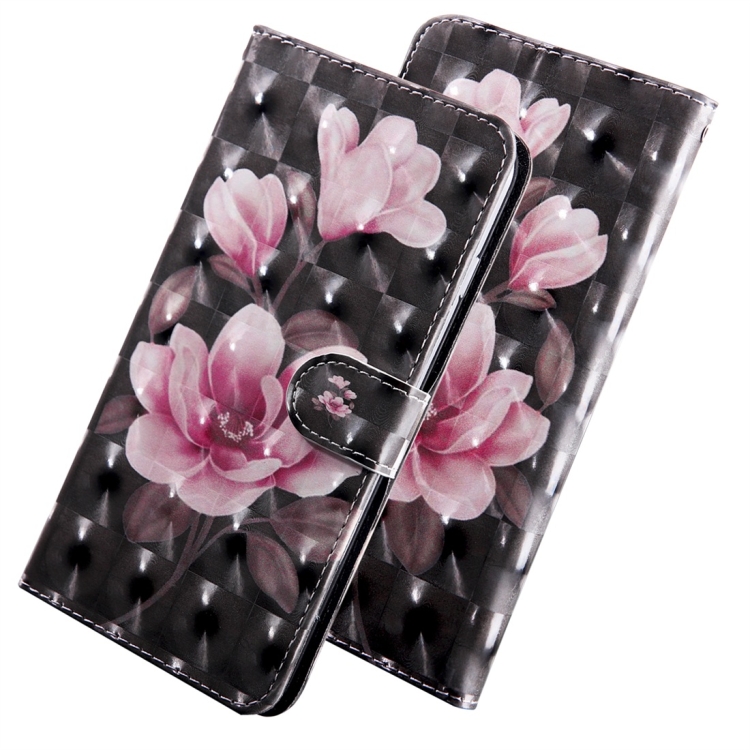 

3D Coloured Drawing Pattern Horizontal Flip Leather Case with Holder & Card Slots & Wallet & Lanyard for Huawei Honor 20 Lite(Black-ground Pink Flower)