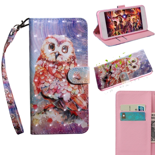 

3D Painting Pattern Coloured Drawing Horizontal Flip TPU + PU Leather Case with Holder & Card Slots & Wallet For Galaxy A6 (2018)(Color Owl)