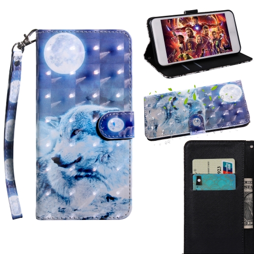 

3D Painting Pattern Coloured Drawing Horizontal Flip TPU + PU Leather Case with Holder & Card Slots & Wallet For Galaxy A9 (2018)(Moon Wolf)
