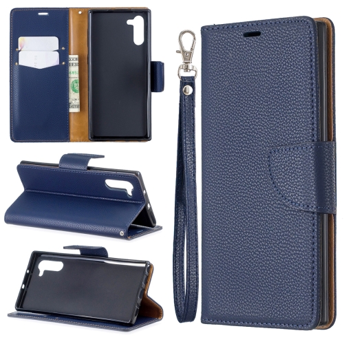 

Litchi Texture Pure Color Horizontal Flip PU Leather Case with Holder & Card Slots & Wallet & Lanyard for Galaxy Note10(Dark Blue)