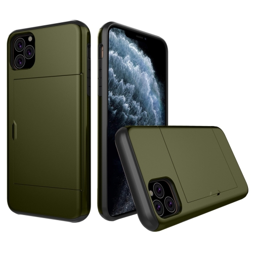 

For iPhone 11 Pro Shockproof Rugged Armor Protective Case with Card Slot (Army Green)