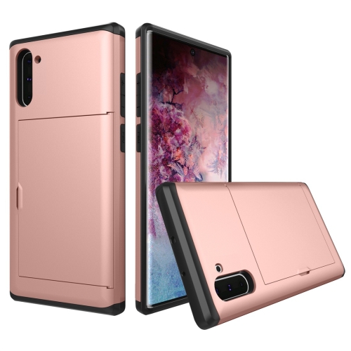 

Shockproof Rugged Armor Protective Case with Card Slot for Galaxy Note 10(Rose Gold)