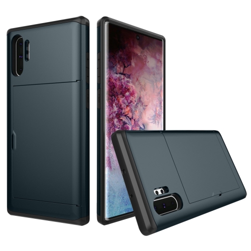 

Shockproof Rugged Armor Protective Case with Card Slot for Galaxy Note 10 Pro / Note 10+(Navy Blue)