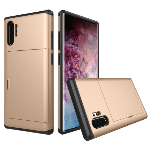 

Shockproof Rugged Armor Protective Case with Card Slot for Galaxy Note 10 Pro / Note 10+(Gold)