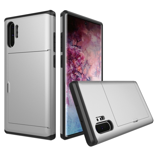 

Shockproof Rugged Armor Protective Case with Card Slot for Galaxy Note 10 Pro / Note 10+(Silver)