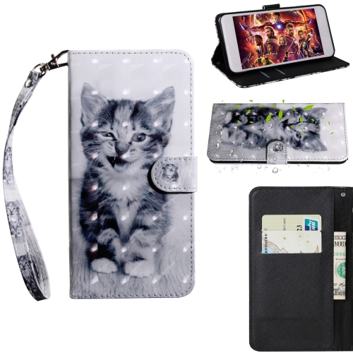 

3D Painting Pattern Coloured Drawing Horizontal Flip TPU + PU Leather Case with Holder & Card Slots & Wallet, For:For Galaxy A10(Smile Cat)