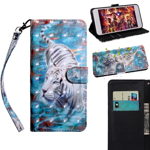 

3D Painting Pattern Coloured Drawing Horizontal Flip TPU + PU Leather Case with Holder & Card Slots & Wallet For Galaxy J8 2018(Tiger)