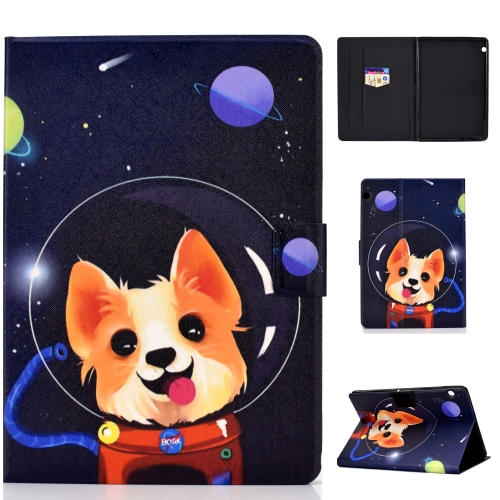 

Colored Drawing Universal Voltage Craft Cloth TPU Protective Case, with Holder & Sleep / Wake-up Function & Card Slots & Anti-slip Strip for Huawei MediaPad T5(Dog)