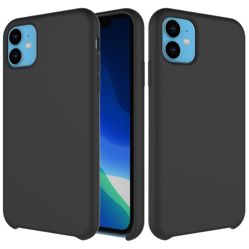 For iPhone 11 Solid Color Liquid Silicone Shockproof Case (Black)