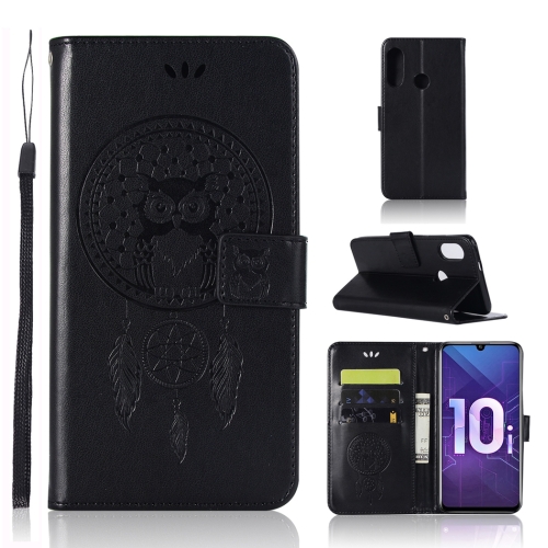 

Wind Chime Owl Embossing Pattern Horizontal Flip Leather Case with Holder & Card Slots & Wallet For Huawei Honor 10i / Honor 20 Lite(Black)