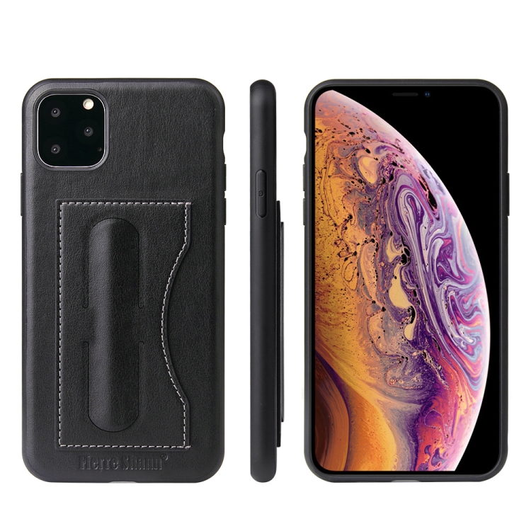 

Fierre Shann Full Coverage Protective Leather Case with Holder & Card Slot For iPhone 11 Pro(Black)