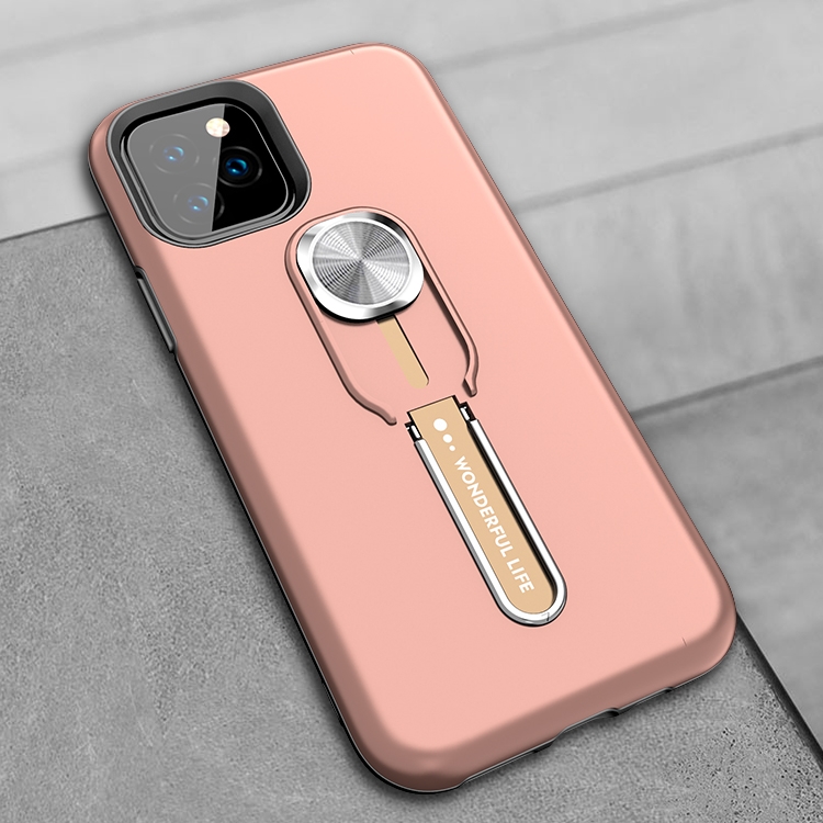 

Shockproof TPU + PC Protective Case with Holder For iPhone 11(Rose Gold)