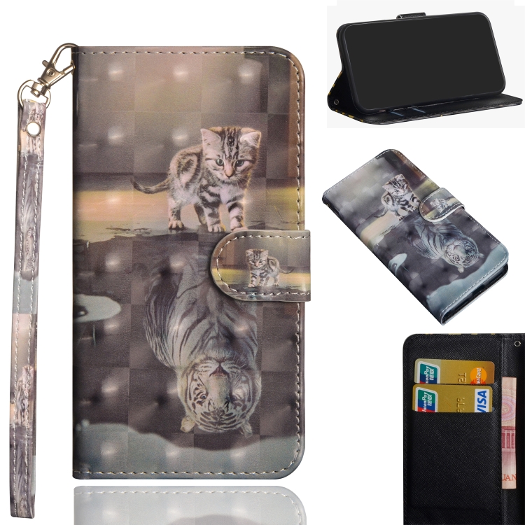 

3D Painting Pattern Coloured Drawing Horizontal Flip TPU + PU Leather Case with Holder & Card Slots & Wallet for Xiaomi Redmi 7A(Cat Tiger)