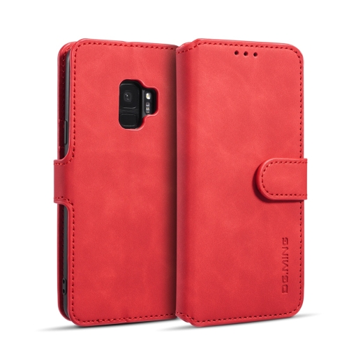 

DG.MING Retro Oil Side Horizontal Flip Case with Holder & Card Slots & Wallet for Galaxy S9(Red)