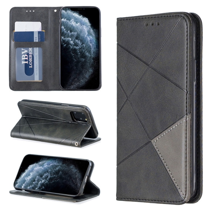 

Rhombus Texture Horizontal Flip Magnetic Leather Case with Holder & Card Slots & Wallet For iPhone 11 Pro(Black)