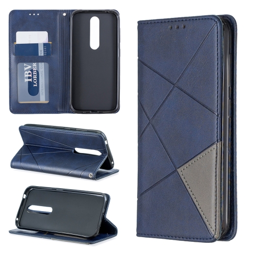 

Rhombus Texture Horizontal Flip Magnetic Leather Case with Holder & Card Slots & Wallet For Nokia 4.2(Blue)