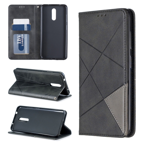 

Rhombus Texture Horizontal Flip Magnetic Leather Case with Holder & Card Slots & Wallet For Nokia 3.2(Black)