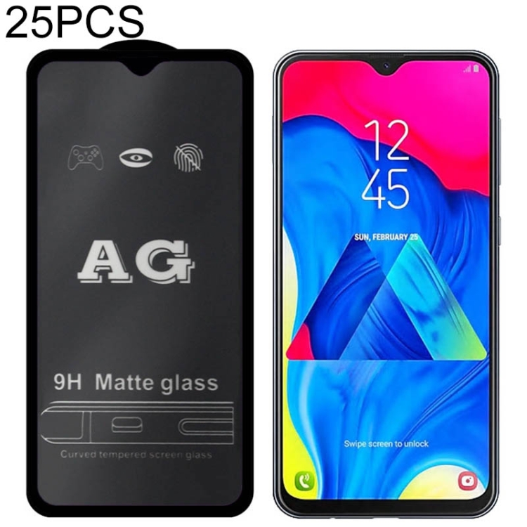 25 PCS AG Matte Frosted Full Cover Tempered Glass For Galaxy