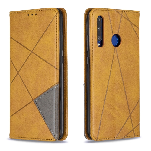 

Rhombus Texture Horizontal Flip Magnetic Leather Case with Holder & Card Slots For Huawei P Smart+ 2019 / Honor 10i (Honor 20 lite)(Yellow)