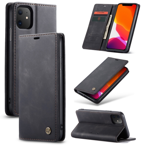 CaseMe-013 Multifunctional Horizontal Flip Leather Case with Card Slot & Holder & Wallet for iPhone 11(Black) for iphone 11 pro wheat straw material tpu phone case green