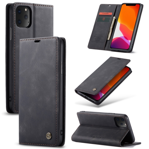 CaseMe-013 Multifunctional Horizontal Flip Leather Case with Card Slot & Holder & Wallet for iPhone 11 Pro Max(Black)