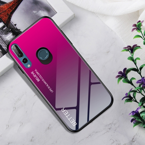 Shockproof Tempered Glass + TPU Case For Huawei Y9 Prime (2019) / P Smart  Z(Rose Red)