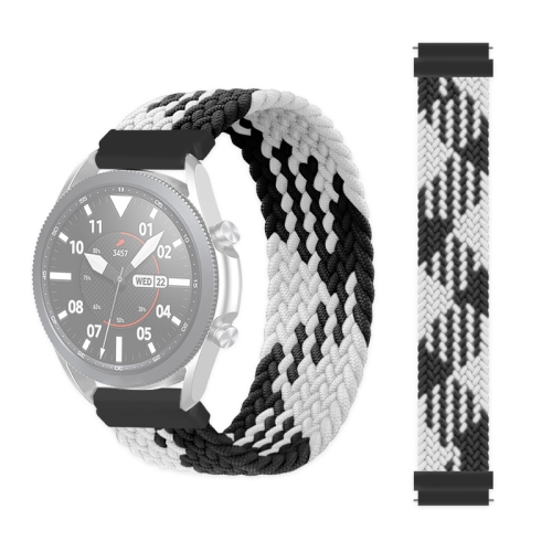 

20mm Universal Nylon Weave Replacement Strap Watchband (Black White)