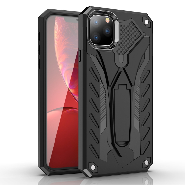 

For iPhone 11 Pro Shockproof TPU + PC Protective Case with Holder(Black)