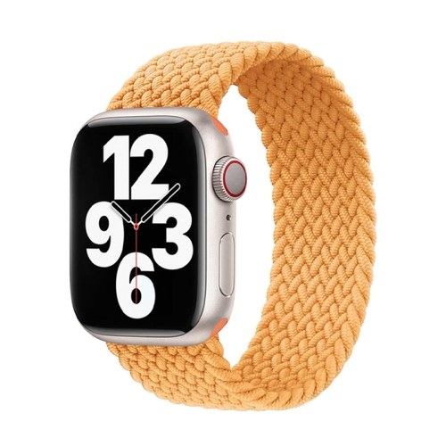 

Nylon Single-turn Braided Watch Band For Apple Watch Series 7 41mm / 6 & SE & 5 & 4 40mm / 3 & 2 & 1 38mm, Length:S 130mm(Milky Beige)