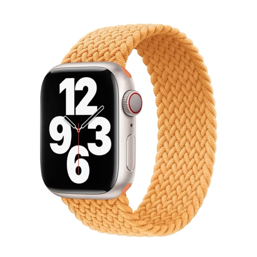 

Nylon Single-turn Braided Watch Band For Apple Watch Series 7 41mm / 6 & SE & 5 & 4 40mm / 3 & 2 & 1 38mm, Length:M 145mm(Milky Beige)