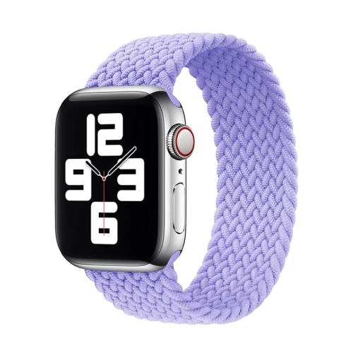 

Nylon Single-turn Braided Watch Band For Apple Watch Series 7 45mm / 6 & SE & 5 & 4 44mm / 3 & 2 & 1 42mm, Length:M 155mm(British Lavender)