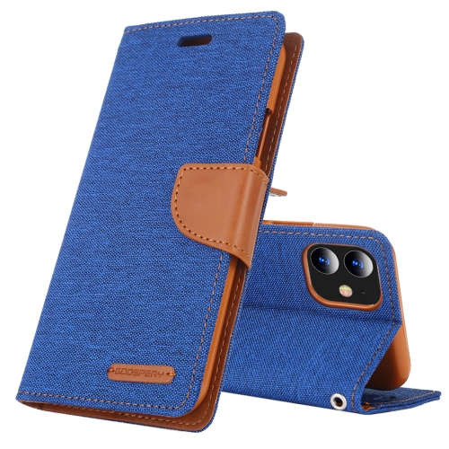 

For iPhone 11 MERCURY GOOSPERY CANVAS DIARY Canvas Texture Horizontal Flip Leather Case with Card Slots & Wallet & Holder(Blue)