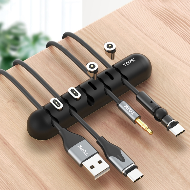 

TOPK L35 Desktop Cable Organizer Data Cable Earphone Storage Cable Fixer Magnetic Head Storage Cable Organizer
