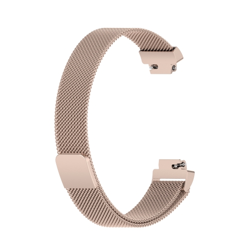 

For Fitbit Inspire 2 Milanese Watch Band, Size:S(Champagne Gold)