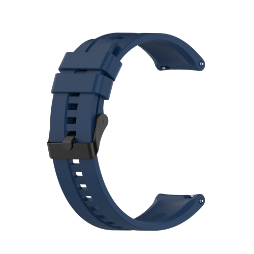 

For Huawei Watch GT 2 42mm Silicone Watch Band with Black Buckle(Dark Blue)