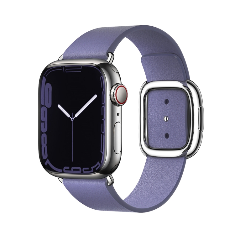 

Modern Style Leather Watchband For Apple Watch Series 7 41mm / 6 & SE & 5 & 4 40mm / 3 & 2 & 1 38mm