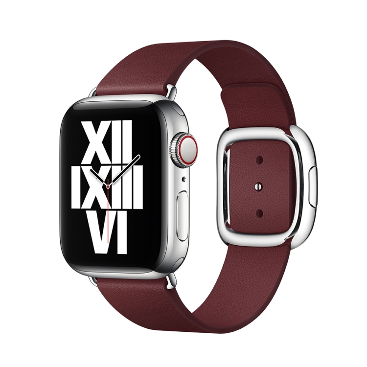 Banda de reloj de cuero de estilo moderno para Apple Watch Series 7 45 mm /  6 y SE y 5 y 4 44 mm / 3 y 2 y 1 42 mm (café)
