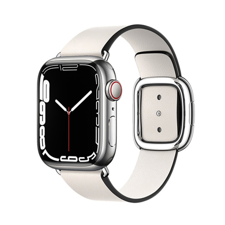 

Modern Style Leather Watchband For Apple Watch Series 7 45mm / 6 & SE & 5 & 4 44mm / 3 & 2 & 1 42mm