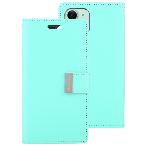 

For iPhone 11 MERCURY GOOSPERY RICH DIARY Crazy Horse Texture Horizontal Flip Leather Case with Holder & Card Slots & Wallet(Mint Green)