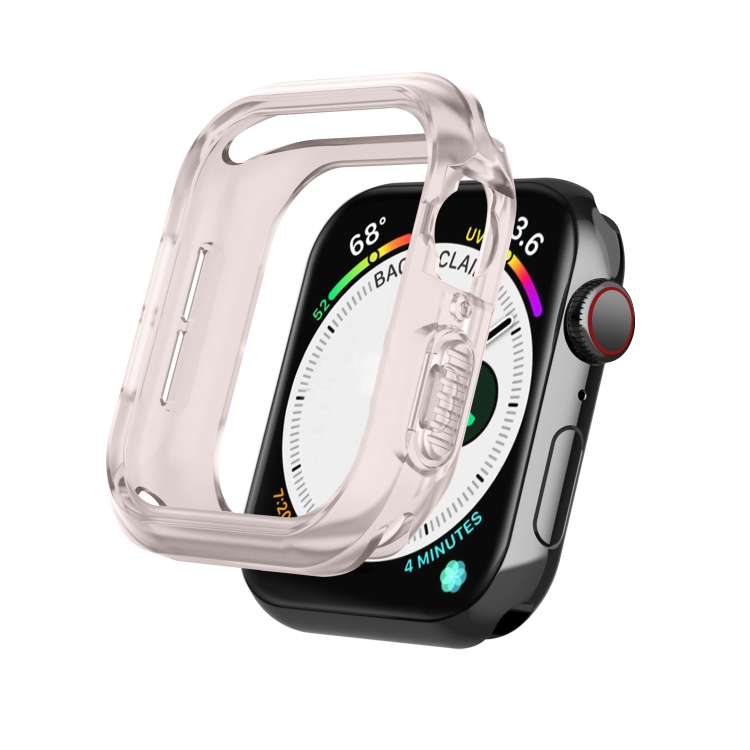 SUNSKY - Siliconen frame beschermhoes voor Apple Watch Series 6 \u0026 SE \u0026 5 \u0026  4 44 mm (roze)