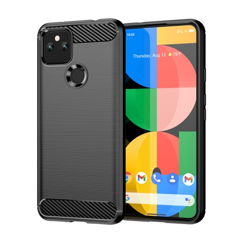 

For Google Pixel 5 Brushed Texture Carbon Fiber TPU Case(Black)