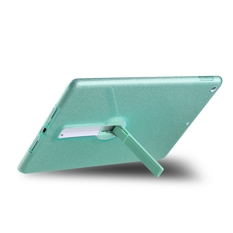 

Shockproof Glitter PC + TPU Protective Case with Holder For iPad 10.2 2021 / 2020 / 2019(Green)