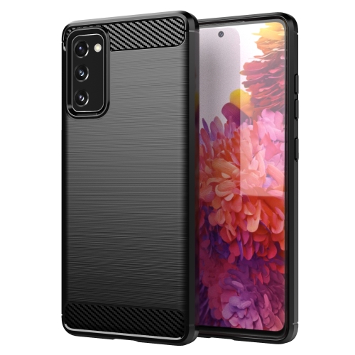 

For Samsung Galaxy S20 FE Brushed Texture Carbon Fiber TPU Case(Black)