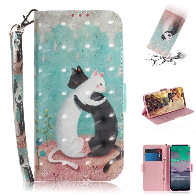For Nokia 3D Colored Drawing Horizontal Flip Leather Case with