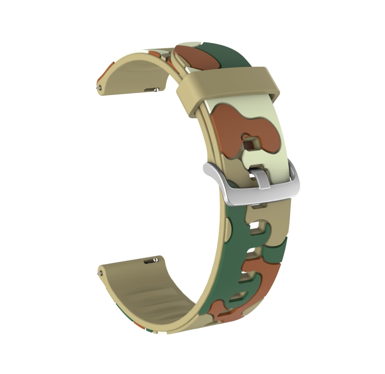

22mm For Samsung Galaxy Watch 3 45mm Camouflage Silicone Watch Band with Silver Buckle(7)