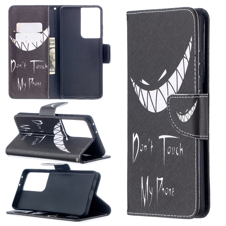 

For Samsung Galaxy S21 Ultra 5G Colored Drawing Pattern Horizontal Flip Leather Case with Holder & Card Slots & Wallet(Smirk)