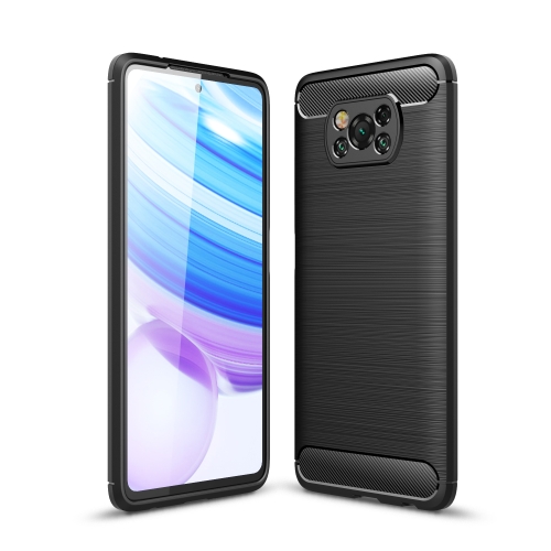

For Xiaomi Poco X3 NFC Brushed Texture Carbon Fiber TPU Case(Black)